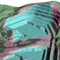 Block Model Overlain with Topography