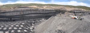 Cross-sectional view of Trapper open pit wall